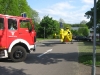 Links: Das TLF 16/25 der Feuerwehr Otterberg; Rechts: Rettungshubschrauber Christoph 5 aus Ludwigshafen