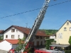 Vorne: Die Drehleiter aus Otterberg; Dahinter: Ein Löschfahrzeug aus der Verbandsgemeinde Kaiserslautern-Süd