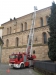 Fortbildung Drehleitermaschinisten am 21. Februar 2015, Einweisung und Inbetriebnahme an der Abteikirche