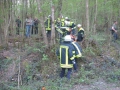 Alarmübung Frankelbach; Personenrettung mit Schleifkorbtrage
