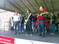 Markus Gatti, Leiter des Forstamts Otterberg, Frühlingskönigin Laura II. und Stadtbürgermeister Martin Müller.