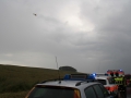 18. Juni 2016 - Verkehrsunfall, L388 Schneckenhausen - Heiligenmoschel; Der Rettungshubschrauber überfliegt die Einsatzstelle.