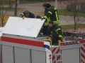 31. Oktober 2015: Einweisung für einen Teil der Maschinisten, die nicht bei der Abholung in Ulm dabei waren. Dachbeladung wird betrachtet.