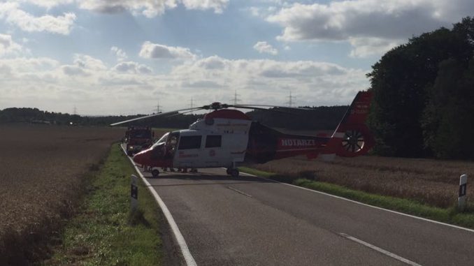 Christoph Gießen während des Einsatzes auf der L382 zwischen Otterberg und Baalborn.