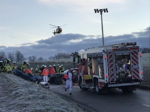 Verkehrsunfall am 13. Februar 2018 auf der L382 zwischen Otterberg und Mehlingen-Baalborn.