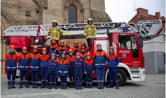 Gruppenbild der Jugendfeuerwehr Otterberg (Jahr 2017)