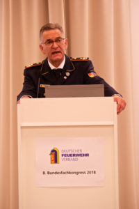 8. Bundesfachkongress 2018, DFV-Präsident Hartmut Ziebs, Foto: Rico Thumser / DFV