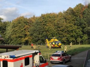 Rettungshubschrauber Christoph 66 am 25. Oktober in Mehlbach