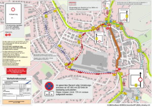 Übersicht innerörtliche Umleitung Otterberg während Baustelle Juni 2020