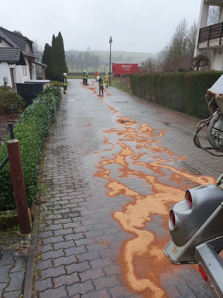 2. Februar 2021 - Ausgelaufenes Hydrauliköl, Katzweiler Im Brühl