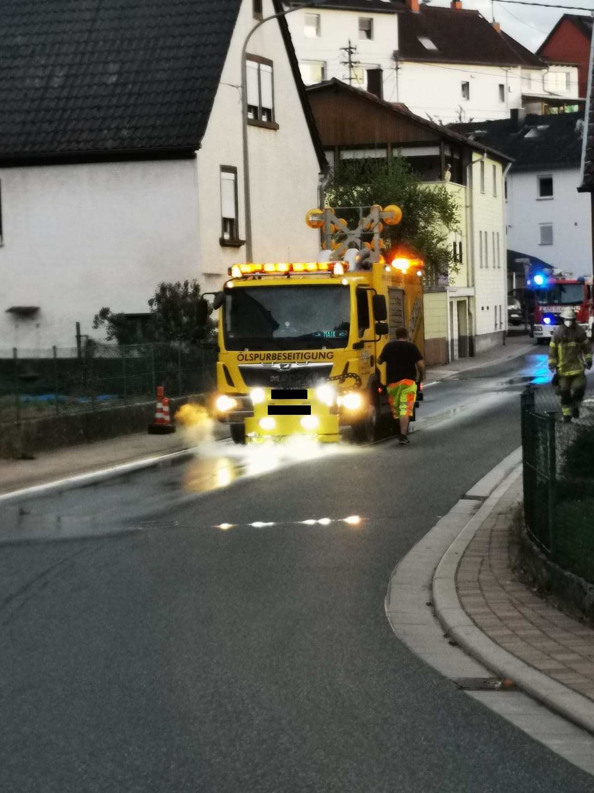 Reinigungsarbeiten in der Wörsbacher Straße.