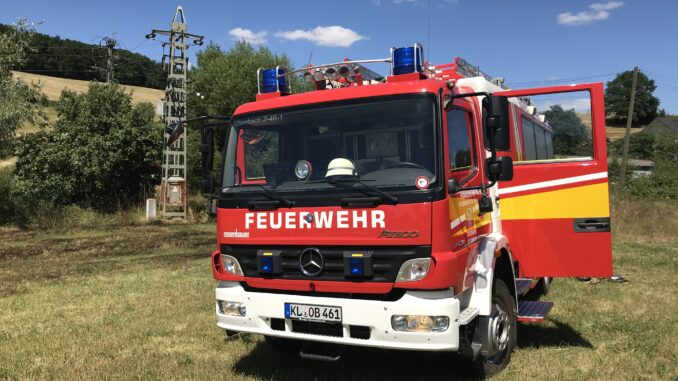 Einsatzfahrzeug an der Einsatzstelle.