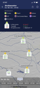 Karte mit den automatischen Straßenwetterstationen. Bild: DWD