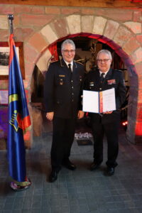 4. Ehrungsveranstaltung des Deutschen Feuerwehrverbandes am 4. März 2023 im Deutschen Feuerwehr-Museum Fulda, Ehrung Peter Gerhards, Foto: Matthias Oestreicher/DFV