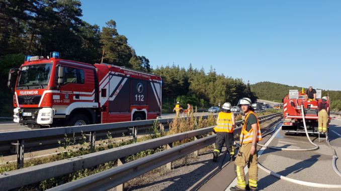 25. Juni 2023 - Pkw-Brand, BAB 6 Enkenbach-Alsenborn - Wattenheim