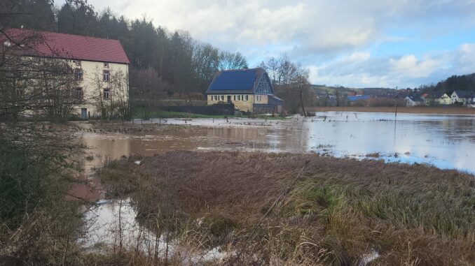 Hochwasser im Lautertal, 3. Januar 2024