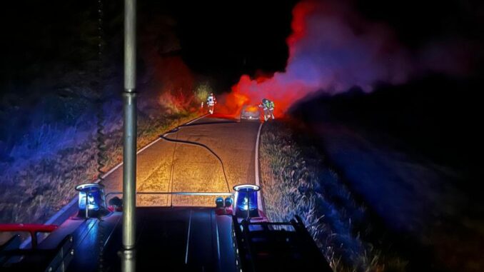 28. September 2024 - Pkw-Brand, K32 Niederkirchen-Heimkirchen - Kreuzhof