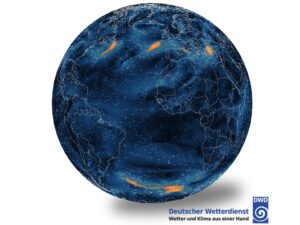 AICON Windvorhersage der Richtung und Geschwindigkeiten in 1 km Höhe © DWD