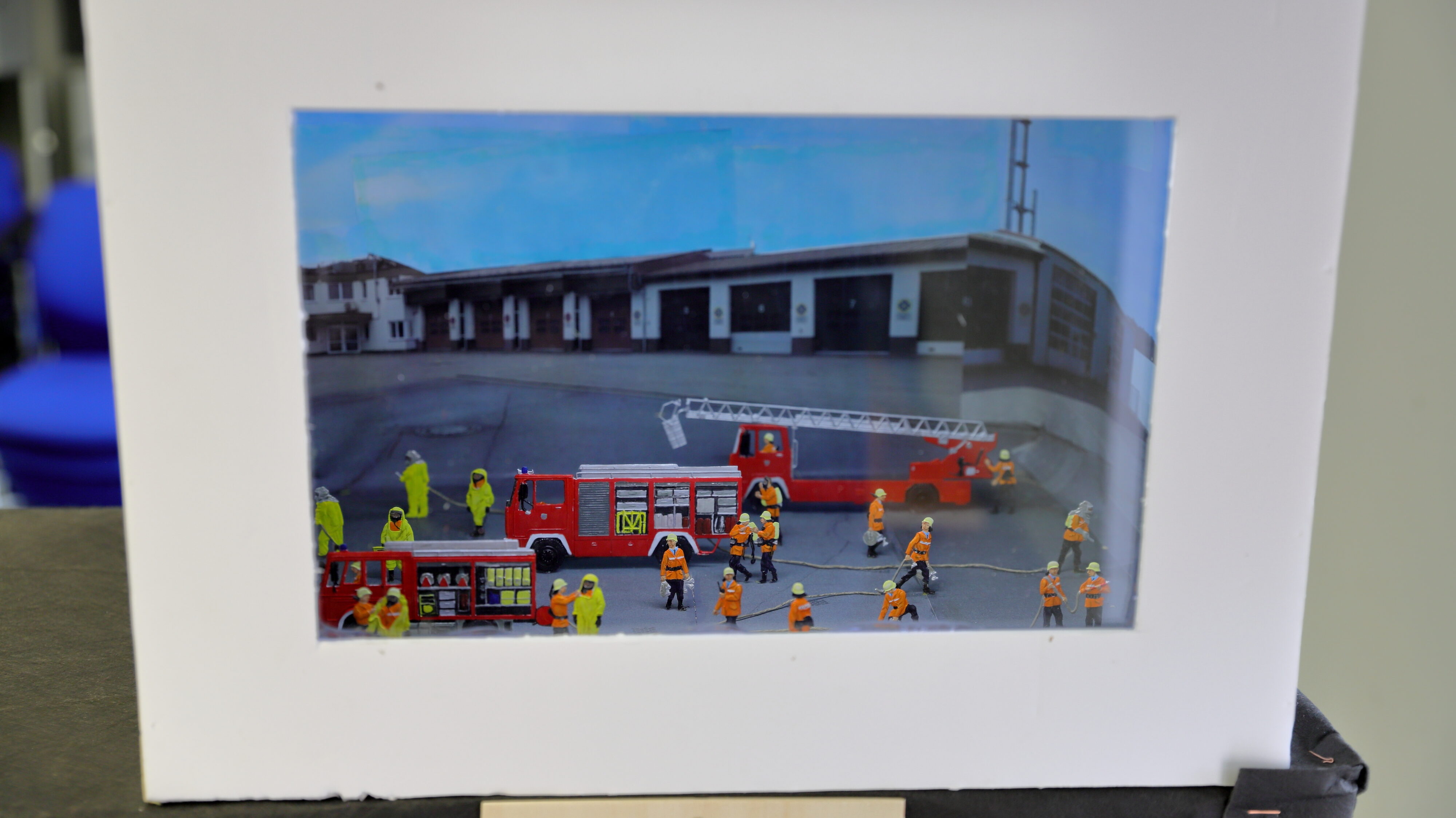 Austellung Zinnfiguren: Übung der Feuerwehr Otterbach um 1988. Bild: Harald Laier / Feuerwehr